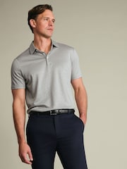 Charles Tyrwhitt Grey Pure Linen Polo Shirt - Image 1 of 5