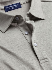 Charles Tyrwhitt Grey Pure Linen Polo Shirt - Image 4 of 5