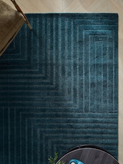 Teal Blue Fitz Stripe Rug - Image 1 of 5