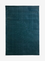 Teal Blue Fitz Stripe Rug - Image 5 of 5