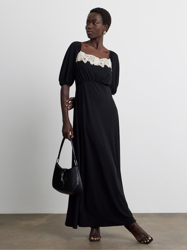 Joanna Hope Contrast Lace Jersey Crepe Midi Dress - صورة 1 من 4 Joanna Hope Contrast Lace Jersey Crepe Midi Dress - صورة 1 من 4