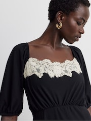 Joanna Hope Contrast Lace Jersey Crepe Midi Dress - صورة 3 من 4
