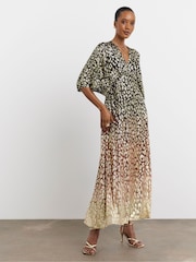 Joanna Hope Animal Metallic Cape Sleeve Dress - Image 1 of 4