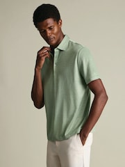 Charles Tyrwhitt Green Pure Linen Polo Shirt - Image 1 of 5