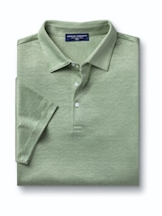 Charles Tyrwhitt Green Pure Linen Polo Shirt - Image 3 of 5