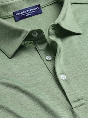 Charles Tyrwhitt Green Pure Linen Polo Shirt - Image 4 of 5