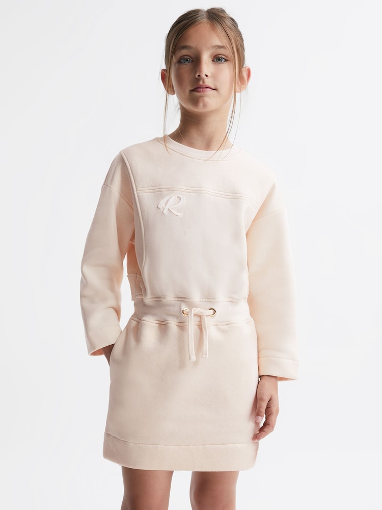 Vestido con cuello redondo brillante y cordón ajustable Posie de Reiss - Imagen 1 de 6