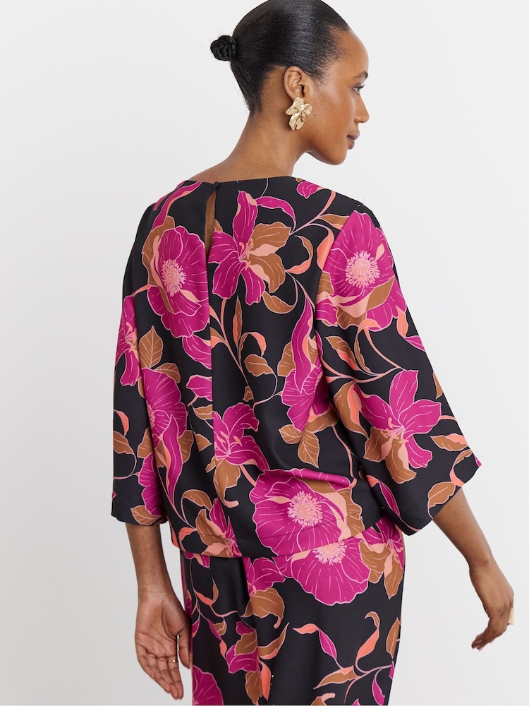 Joanna Hope Black Printed Crepe Blouse - Image 2 of 4