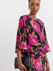 Joanna Hope Black Printed Crepe Blouse - Image 3 of 4