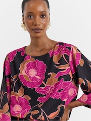 Joanna Hope Black Printed Crepe Blouse - Image 4 of 4