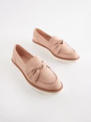 Nude Forever Comfort Bow Chunky Sole Loafers - Image 1 of 5
