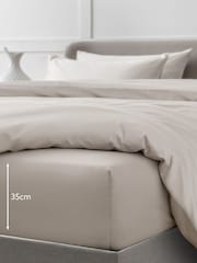 Stone Natural Collection Luxe 400 Thread Count 100% Egyptian Deep Fitted Cotton Sateen Sheet - Image 1 of 2