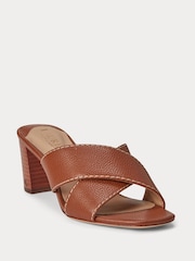 Lauren Ralph Lauren Freddi Tumbled Leather Sandals - Image 1 of 5