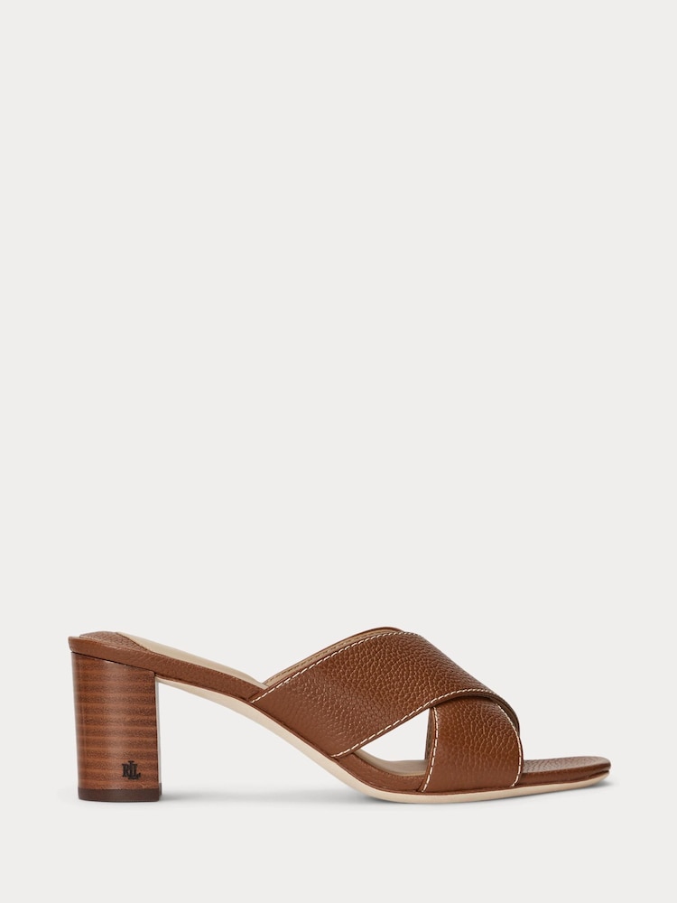 Lauren Ralph Lauren Freddi Tumbled Leather Sandals - Image 2 of 5