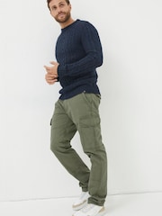 FatFace Black Funtley Cable Crew Jumper - Image 3 of 6