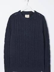 FatFace Black Funtley Cable Crew Jumper - Image 6 of 6