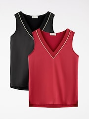 Love & Roses V-Neck Satin Front Vests 2 Pack - Obraz 1 z 7