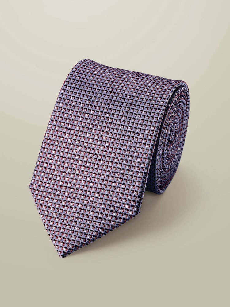 Charles Tyrwhitt Purple Patterned Silk Tie - Image 1 of 2