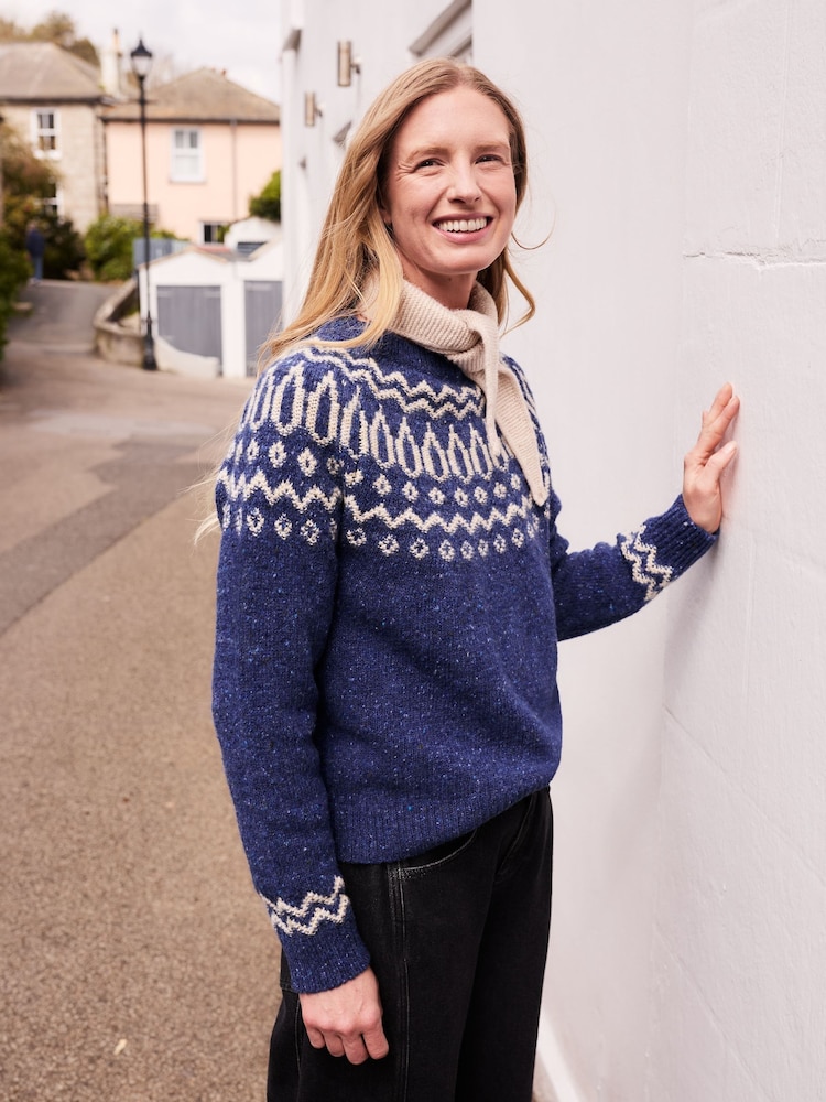 Celtic & Co. Donegal Two Tone Fair Isle Jumper - Imagen 1 de 8