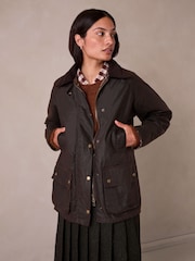 Celtic & Co. Brown Raglan Sleeve Waxed Jacket - Image 1 of 8