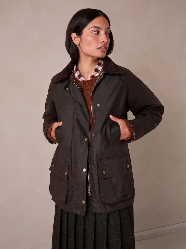 Celtic & Co. Brown Raglan Sleeve Waxed Jacket - Image 1 of 8 Celtic & Co. Brown Raglan Sleeve Waxed Jacket - Image 1 of 8