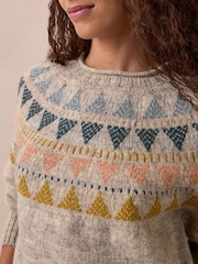 Celtic & Co. Natural British Wool Geo Fair Isle Yoke Jumper - Image 2 of 8