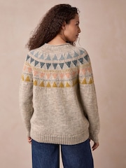 Celtic & Co. Natural British Wool Geo Fair Isle Yoke Jumper - Image 5 of 8
