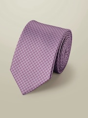 Charles Tyrwhitt Purple Patterned Silk Tie - Image 1 of 2