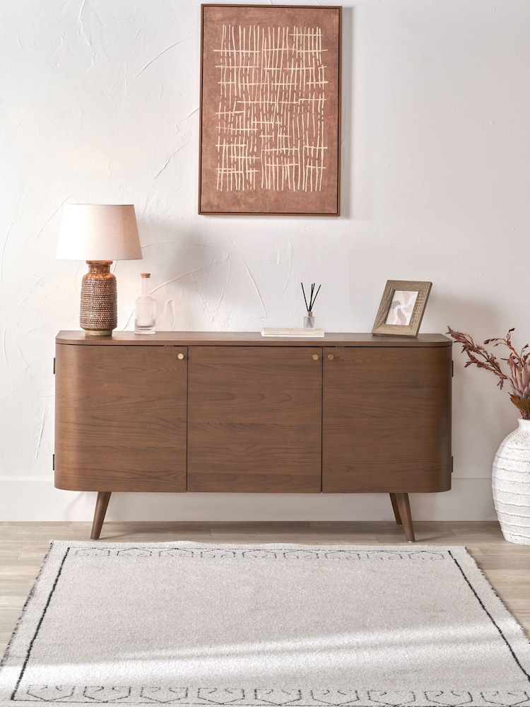 Pacific Dark Ash Retro Wood 3 Door Sideboard - Image 1 of 7