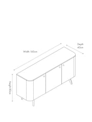 Pacific Dark Ash Retro Wood 3 Door Sideboard - Image 4 of 7