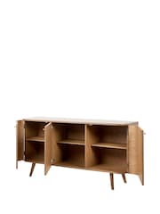 Pacific Dark Ash Retro Wood 3 Door Sideboard - Image 6 of 7