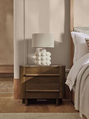 Dark Natural N. Premium Aviano Oak Veneer 2 Drawer Wide Bedside Table - Image 1 of 8