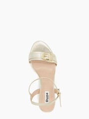 Dune London Gold Jessie Branded Buckle Block Sandals - Image 5 of 5