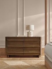 Dark Natural Aviano N. Premium Oak Veneer 6 Drawer Chest - Image 2 of 9