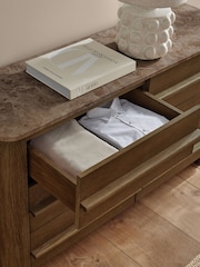 Dark Natural Aviano N. Premium Oak Veneer 6 Drawer Chest - Image 3 of 9