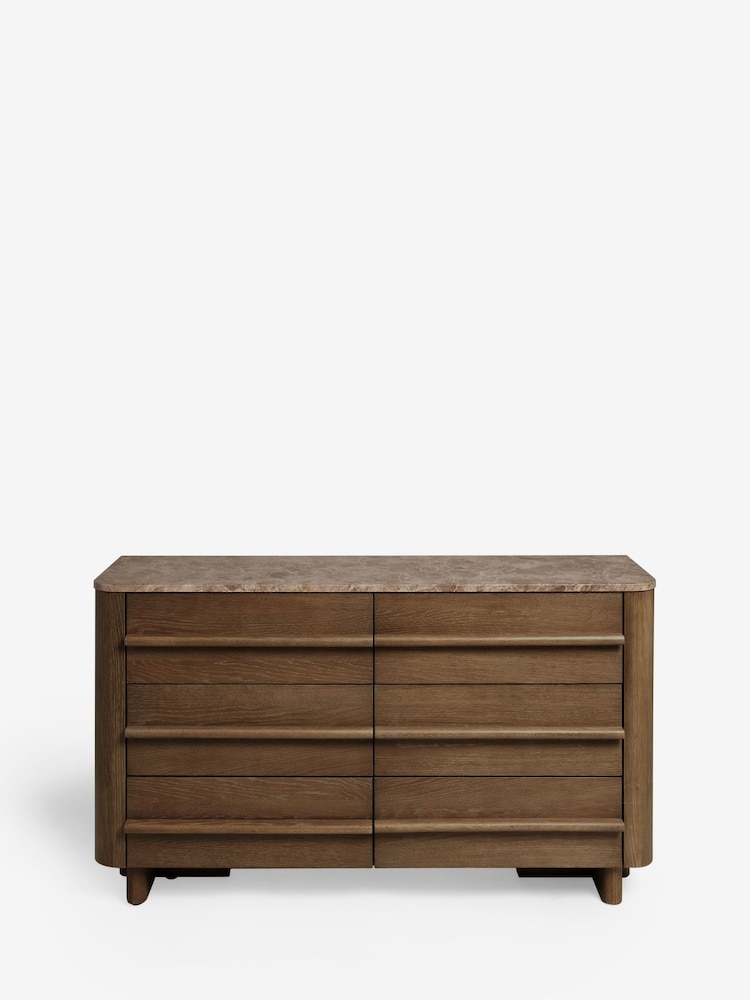 Dark Natural Aviano N. Premium Oak Veneer 6 Drawer Chest - Image 9 of 9