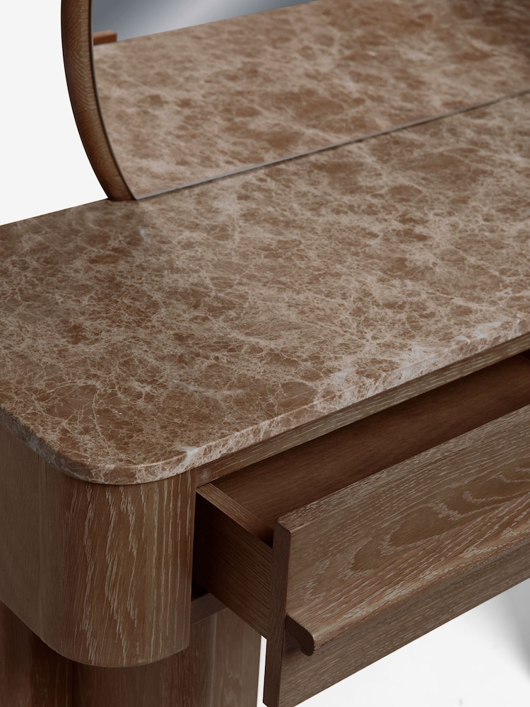 Dark Natural Aviano N. Premium Oak Veneer 2 Drawer Console Dressing Table - Image 10 of 10 Dark Natural Aviano N. Premium Oak Veneer 2 Drawer Console Dressing Table - Image 10 of 10