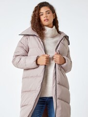Roman Natural Funnel Neck Longline Puffer Coat - Image 1 of 5