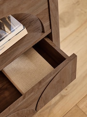 Dark Natural Arches 1 Drawer Bedside Table - Image 5 of 7