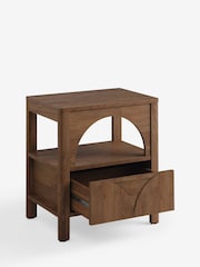 Dark Natural Arches 1 Drawer Bedside Table - Image 6 of 7