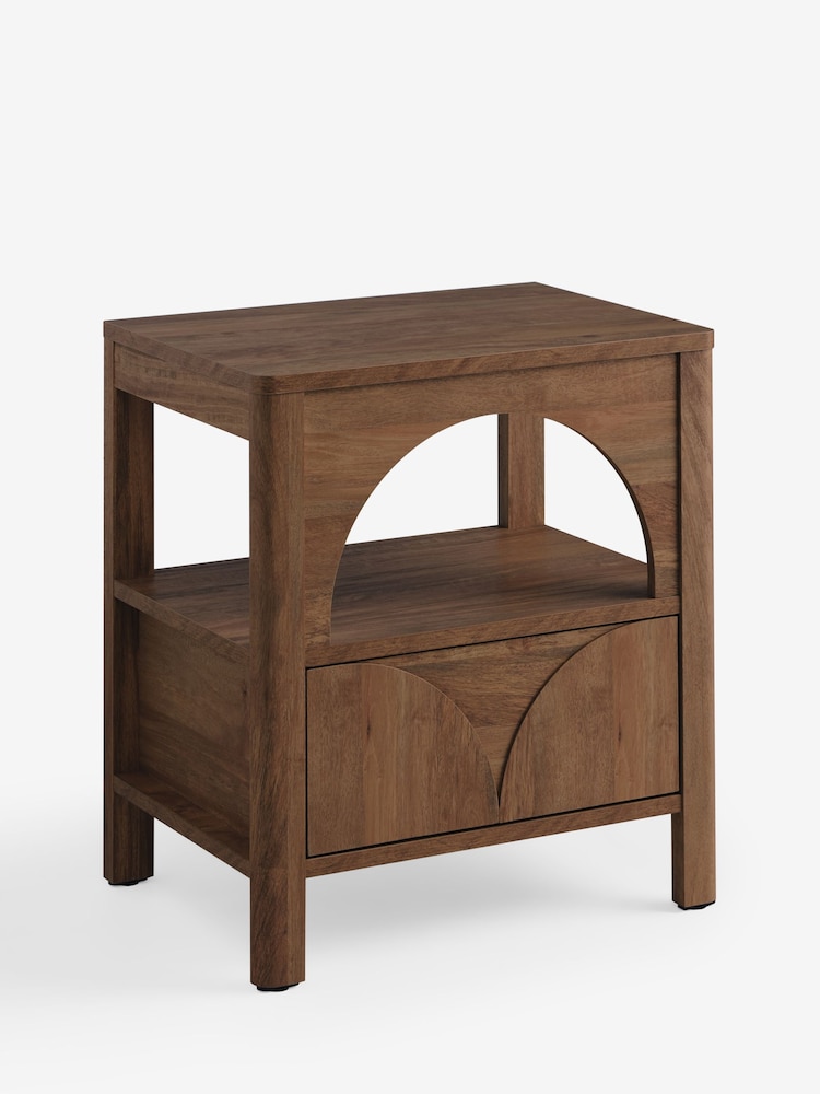 Dark Natural Arches 1 Drawer Bedside Table - Image 7 of 7 Dark Natural Arches 1 Drawer Bedside Table - Image 7 of 7