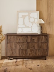 Dark Natural Arches 6 Drawer Wide Chest - Image 1 of 10