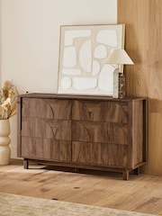Dark Natural Arches 6 Drawer Wide Chest - Image 2 of 10