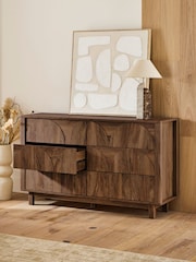 Dark Natural Arches 6 Drawer Wide Chest - Image 3 of 10