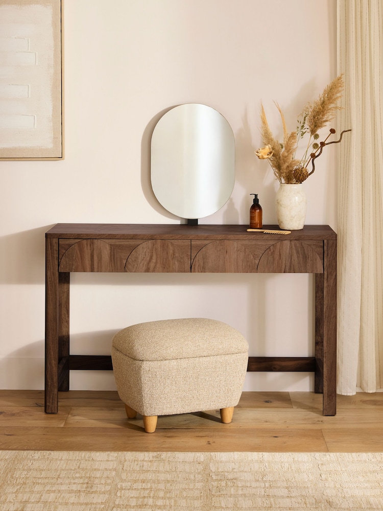 Dark Natural Arches 2 Drawer Console Dressing Table - Image 1 of 8 Dark Natural Arches 2 Drawer Console Dressing Table - Image 1 of 8