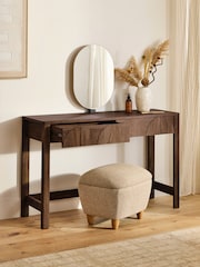 Dark Natural Arches 2 Drawer Console Dressing Table - Image 3 of 8