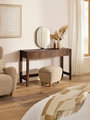 Dark Natural Arches 2 Drawer Console Dressing Table - Image 4 of 8