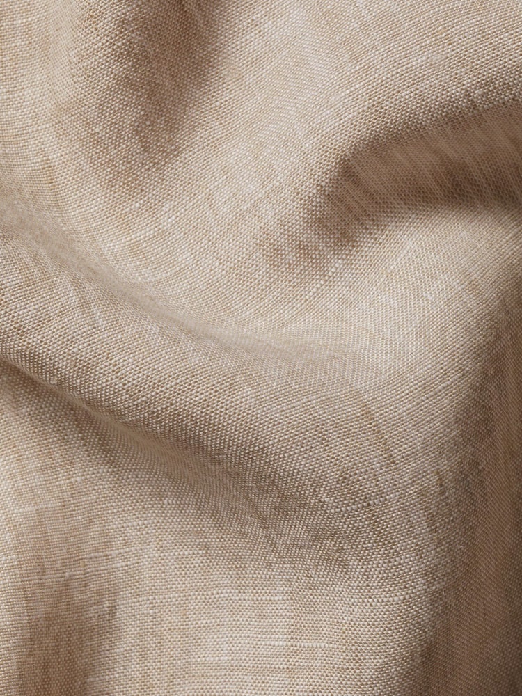 Charles Tyrwhitt Natural Plain Collarless Pure Linen Shirt - Image 6 of 6