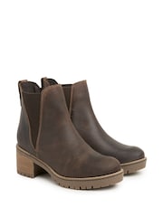 Celtic & Co. Brown Block Heel Chelsea Boots - Image 4 of 6