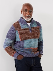 Joe Browns Perfect Patchwork Funnel Neck Jumper - Larawan 2 ng 7